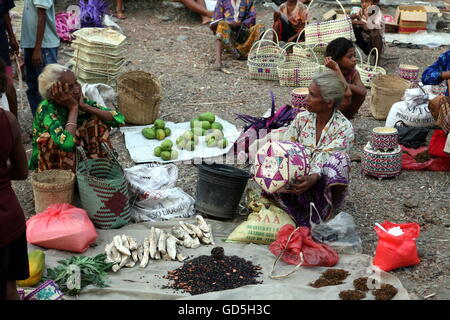 den Markt im Dorf Aituto im Süden von Osttimor in Südostasien. Stockfoto