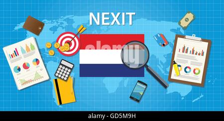 Nexit Niederlande verlassen Sie Europa-Organisation-Vektor-Grafik illustration Stock Vektor