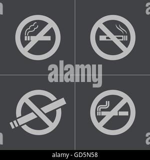Vektor schwarze stellen keine Rauchen icons Stock Vektor
