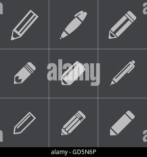 Vektor schwarzen Bleistift Icons set Stock Vektor