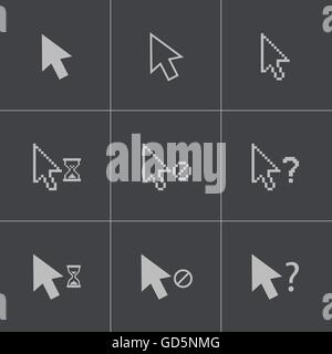Vektor-schwarze Maus-Cursor-Symbole-set Stock Vektor