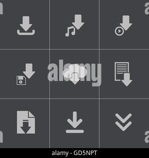 Vector Black download Icons set Stock Vektor