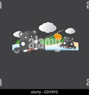 Niedliche Nilpferd-Portrait-Vektor-Illustration Stock Vektor