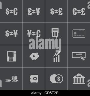 Vektor schwarze Bank Icons set Stock Vektor
