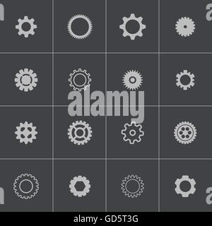 Vektor schwarze Zahnräder Icons set Stock Vektor