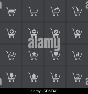 Vektor-schwarz shopping Cart Icons set Stock Vektor