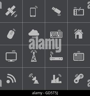 Vektor schwarzen Wireless-Icons set Stock Vektor