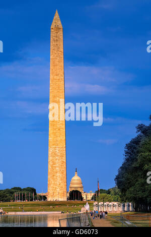 Washington Memorial und Kapitol in Washington, D.C. Stockfoto