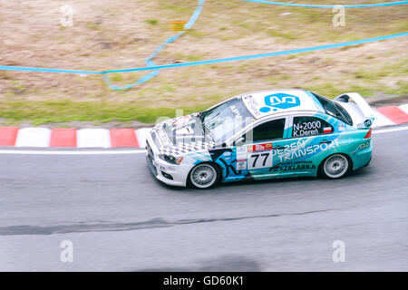 8. Wyścig Górski - Limanowa, Przełęcz Pod Ostrą 8. Hill Climb Rennen - Limanowa, Gebirgspass im Ostra Stockfoto