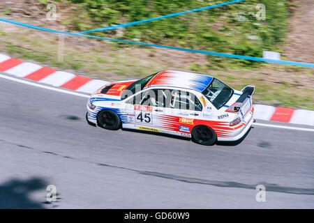 8. Wyścig Górski - Limanowa, Przełęcz Pod Ostrą 8. Hill Climb Rennen - Limanowa, Gebirgspass im Ostra Stockfoto