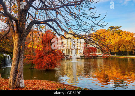 Der Palacio de Cristal (Crystal Palace), liegt im Herzen des Buen Retiro Park. Madrid. Spanien Stockfoto
