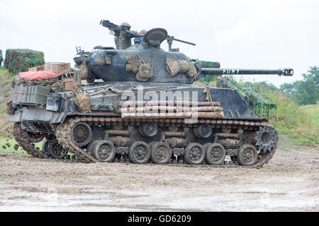 FURY Sherman M4 A2 E8 Tank wie in dem Film Fury mit Brad Pitt, beim Tankfest 2016 vorgestellt Stockfoto