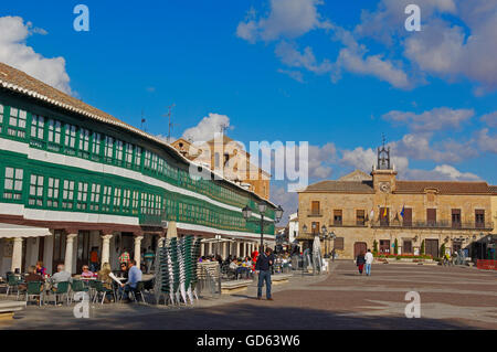 Rathaus, Plaza Mayor (Hauptplatz), Almagro, Ciudad Real Provinz, Region Kastilien-La Mancha, Spanien, Europa. Stockfoto