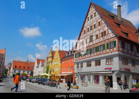 Memmingen, Allgäu, Maximilianstraße, Allgäu, Schwaben, Deutschland, Bayern, Stockfoto