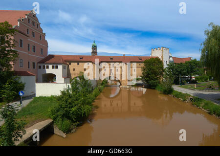 Amberg, Fluss Vils, historische Watergate, Stadtbrille, Oberpfalz, Bayern, Stockfoto