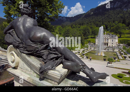 Linderhof Linderhof Schloss Linderhof Palast, Schloss Linderhof, Upper Bavaria, Bayern, Deutschland, Europa Stockfoto