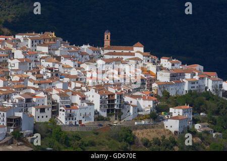 AlgatocIn, Genal Flusstal, Ronda Berge, weiße Dörfer, Pueblos Blancos SerranIa de Ronda, Provinz Malaga, Andalusien, Spanien Stockfoto