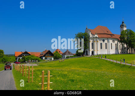 Wieskirche, Wies Kirche, Wies, in der Nähe von Steingaden, UNESCO-Weltkulturerbe, romantische Straße, Romantische Strasse, Upper Bavaria, Bavaria, Germany, Europa Stockfoto