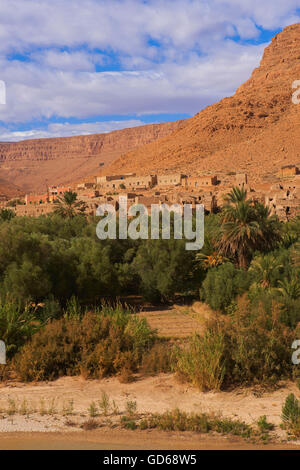 Ziz-Flusses, Oued Ziz, Gorges du Ziz, Ziz Tal, Ziz Schluchten, Tafilalet Region, Marokko, Nordafrika Stockfoto