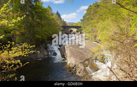 Invermoriston Brücken Scotland UK schottischen Touristenziel der alten Brücke von Thomas Telford erbaut 1813 Stockfoto