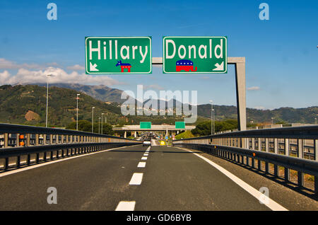 der wichtigste Moment der politischen Entscheidung, Demokraten oder Republikaner Stockfoto