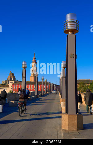 Zaragoza, La Seo Kathedrale, Puente de Piedra, Saragossa, Aragon, Spanien Stockfoto