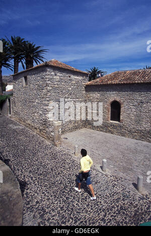 Das Dorf auf der Insel von Porto Santo ot die Madeira Inseln im Atlantischen Ozean von Portugal. Stockfoto