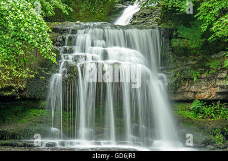 Wasserfälle bei Dorf West Burton, Wensleydale, Yorkshire Dales Stockfoto