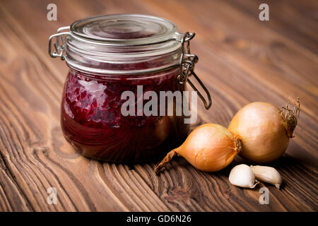 Natürliche diy eingelegte Rote Beete Stockfoto