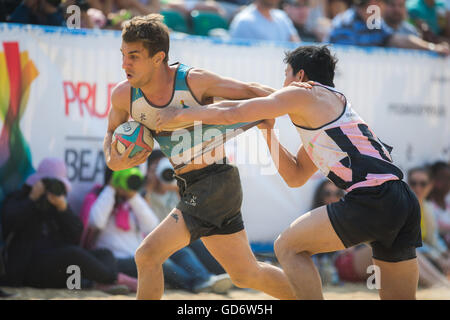 Beach Rugby - Hong Kong Beach 5 2014 Stockfoto