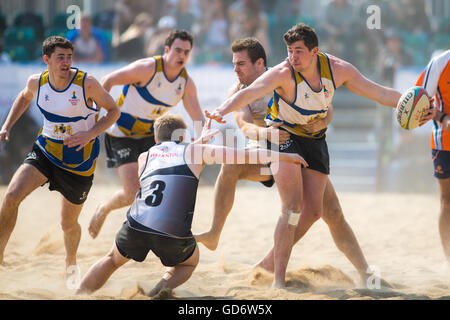 Beach Rugby - Hong Kong Beach 5 2014 Stockfoto