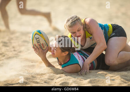 Beach Rugby - Hong Kong Beach 5 2014 Stockfoto