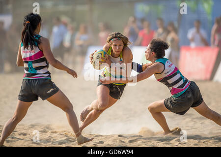 Beach Rugby - Hong Kong Beach 5 2014 Stockfoto