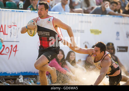 Beach Rugby - Hong Kong Beach 5 2014 Stockfoto