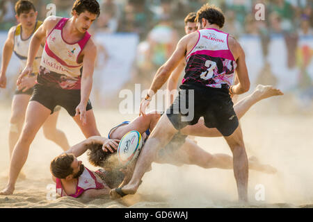 Beach Rugby - Hong Kong Beach 5 2014 Stockfoto