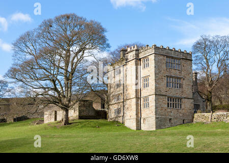 Ein denkmalgeschütztes Haus aus dem 16. Jahrhundert. Norden Lees Hall, in der Nähe von Hathersage, Derbyshire, Peak District, England, Großbritannien Stockfoto