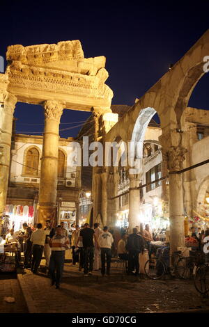 Historische Ruinen in der Nähe der Umayyaden-Moschee in der Stadt Damaskus in Syrien im Nahen Osten Stockfoto