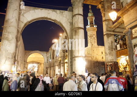 Historische Ruinen in der Nähe der Umayyaden-Moschee in der Stadt Damaskus in Syrien im Nahen Osten Stockfoto