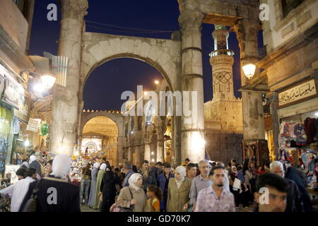 Historische Ruinen in der Nähe der Umayyaden-Moschee in der Stadt Damaskus in Syrien im Nahen Osten Stockfoto