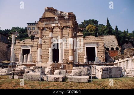 Italien, Lombardei, Brescia, Ruinen von Roman Temple Capitolium oder Tempio Capitolino genannt Stockfoto