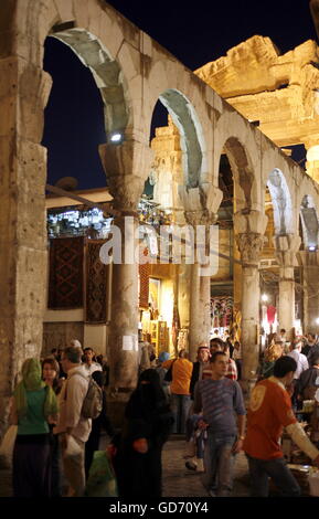 Historische Ruinen in der Nähe der Umayyaden-Moschee in der Stadt Damaskus in Syrien im Nahen Osten Stockfoto