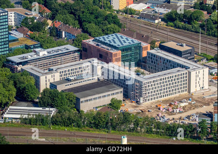 Luftbild, einem neuen Justizzentrum im Zentrum von Bochum, Josef-Neuberger-Straße, begrünten Innenhof, Ruhezone, Blume Stockfoto