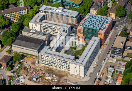 Luftbild, einem neuen Justizzentrum im Zentrum von Bochum, Josef-Neuberger-Straße, begrünten Innenhof, Ruhezone, Blume Stockfoto