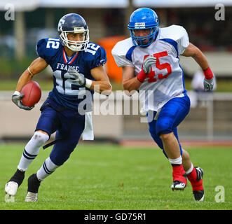 American Football European Championship 2010 Frankreich gegen Großbritannien, Wetzlar, Hessen Stockfoto