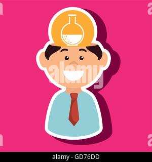 Mann Chemie Idee isoliert Icon-design Stock Vektor