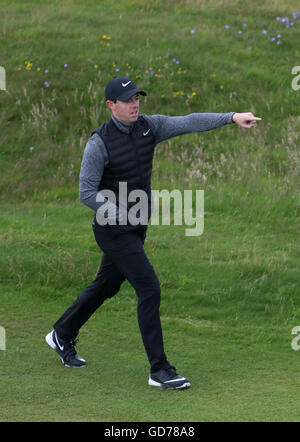 Nordirlands Rory McIlroy weist die Praxis tagsüber im Royal Troon Golf Club, South Ayrshire. Stockfoto