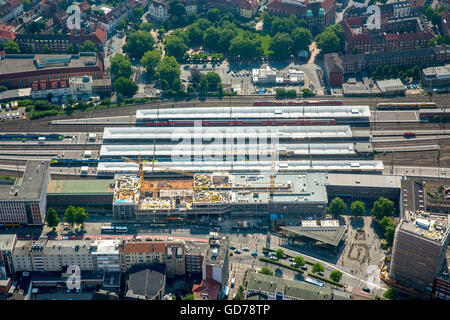 Luftaufnahme, Münster Hauptbahnhof, major Bau Deutsche Bahn, Münster, Münsterland-Landschaft, Stockfoto