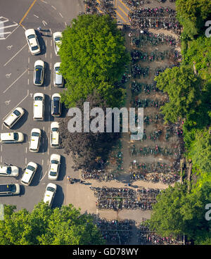 Luftaufnahme, Zyklus Station Hauptbahnhof Münster Ost Taxi Platz, Münster, Münsterland-Landschaft, Stockfoto