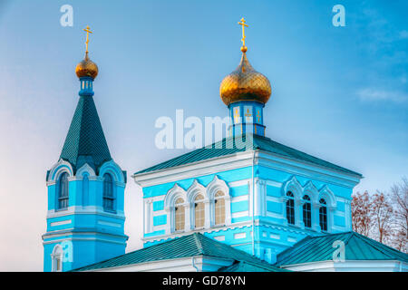 St. John Korma-Klosterkirche in Korma Dorf, Dobrush Bezirk, Belarus. Berühmte orthodoxe Kirche. Stockfoto