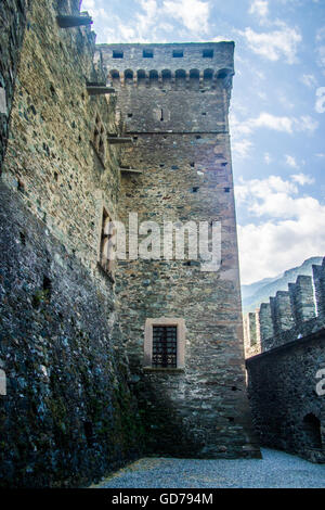 Innen Fenis Burg im Aosta-Tal, Italien. Stockfoto